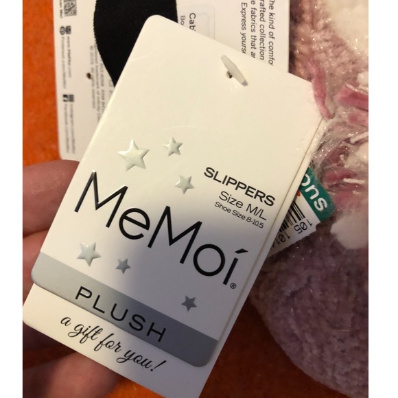 MeMoi pink shimmery plush knit slippers NWT - Picture 4 of 12